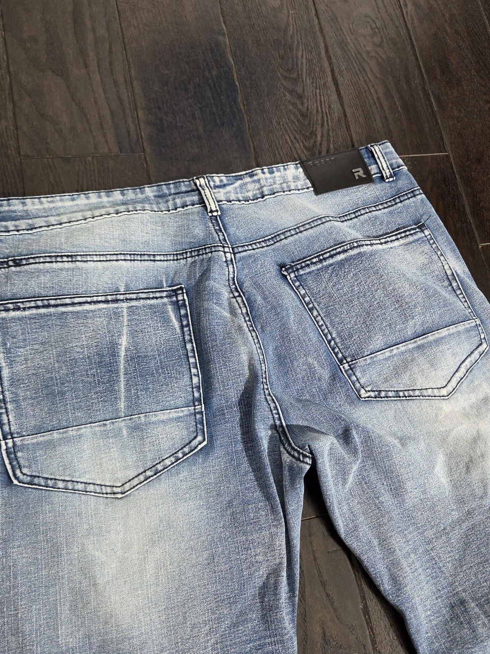 Reset Jeans Mens Size 38x30 Distressed Stretch Streetwear Zip Grunge